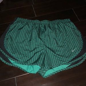 Nike Teal and Black Printed Athletic Shorts